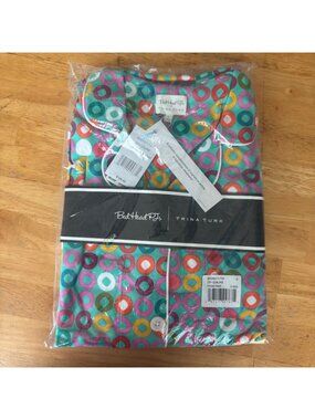 Bedhead PJs X Trina Turk Stacked Rings Long Pajama Set S Multicolor Cotton Blend